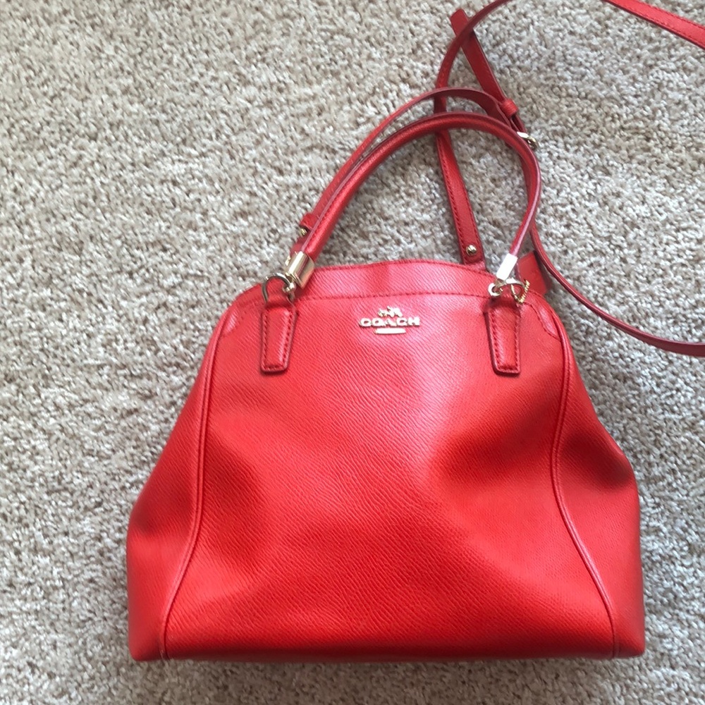 Cherry red Coach shoulder bag
